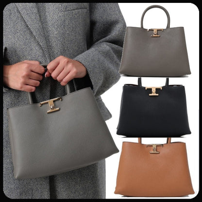 関送込 TOD'S T レス レザー ショッピング バッグ スモール