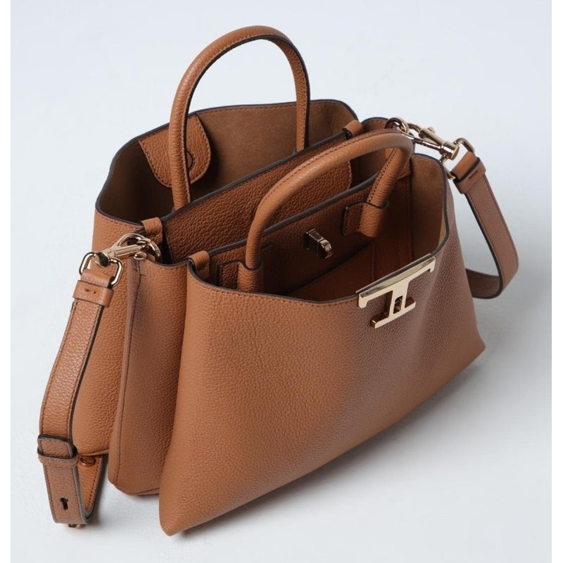 関送込 TOD'S T レス レザー ショッピング バッグ スモール