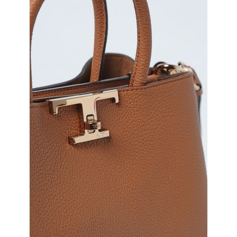 関送込 TOD'S T レス レザー ショッピング バッグ スモール