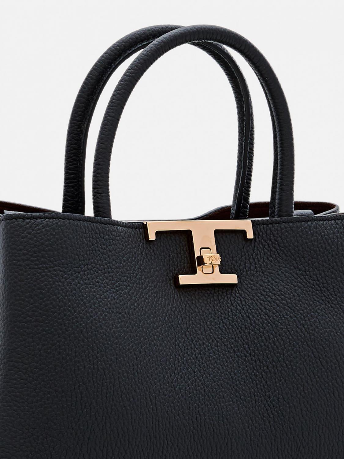 関送込 TOD'S T レス レザー ショッピング バッグ スモール