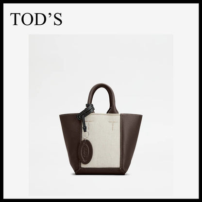 直営店 TOD'S ダブルアップ レザーキャンバス バッグ