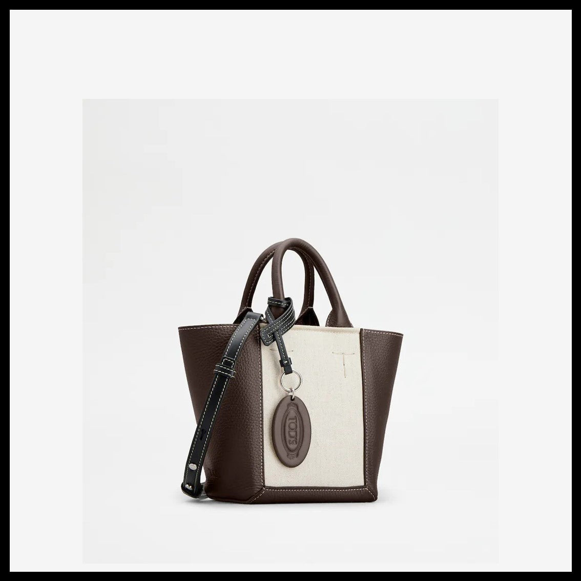 直営店 TOD'S ダブルアップ レザーキャンバス バッグ