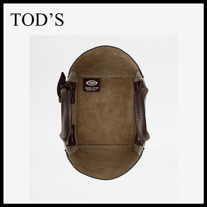 直営店 TOD'S ダブルアップ レザーキャンバス バッグ
