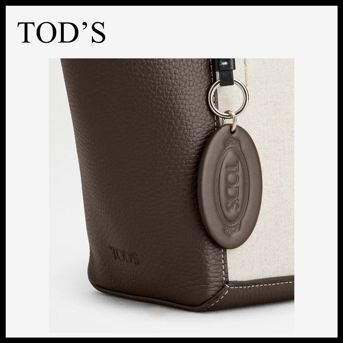 直営店 TOD'S ダブルアップ レザーキャンバス バッグ