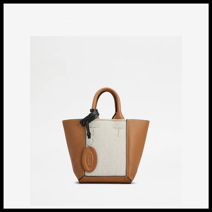 直営店 TOD'S ダブルアップ レザーキャンバス バッグ