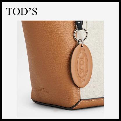 直営店 TOD'S ダブルアップ レザーキャンバス バッグ