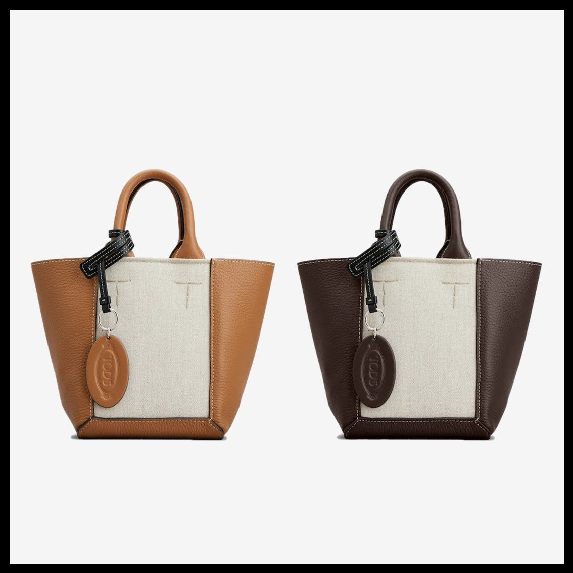 直営店 TOD'S ダブルアップ レザーキャンバス バッグ